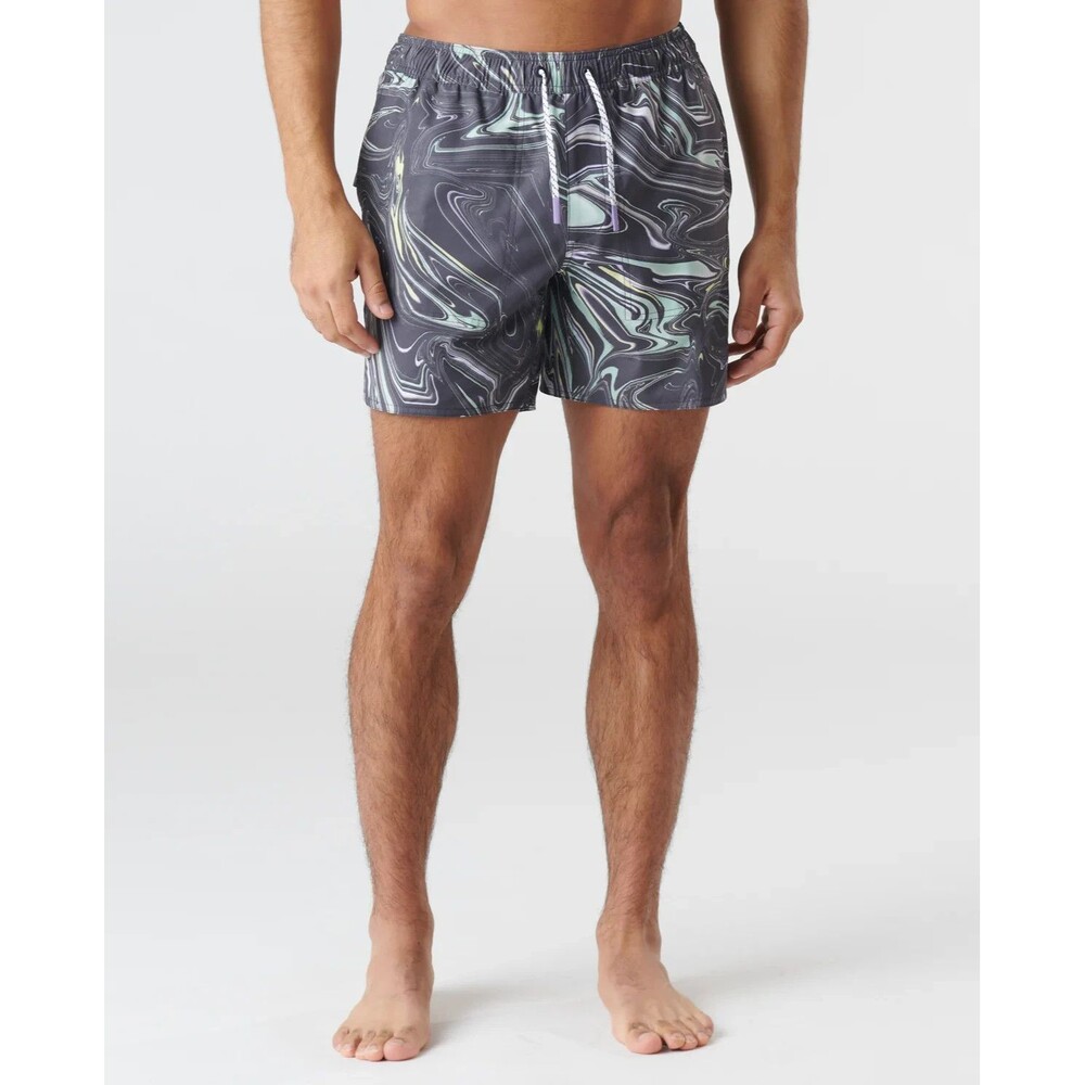 Legends Mens Athletic Shorts Saylor Swim Liquid Charcoal Hybrid Gym Unlined Sz L